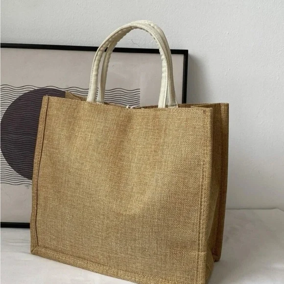 Letter Print Shopper Tote Bag - Picture 3 of 7